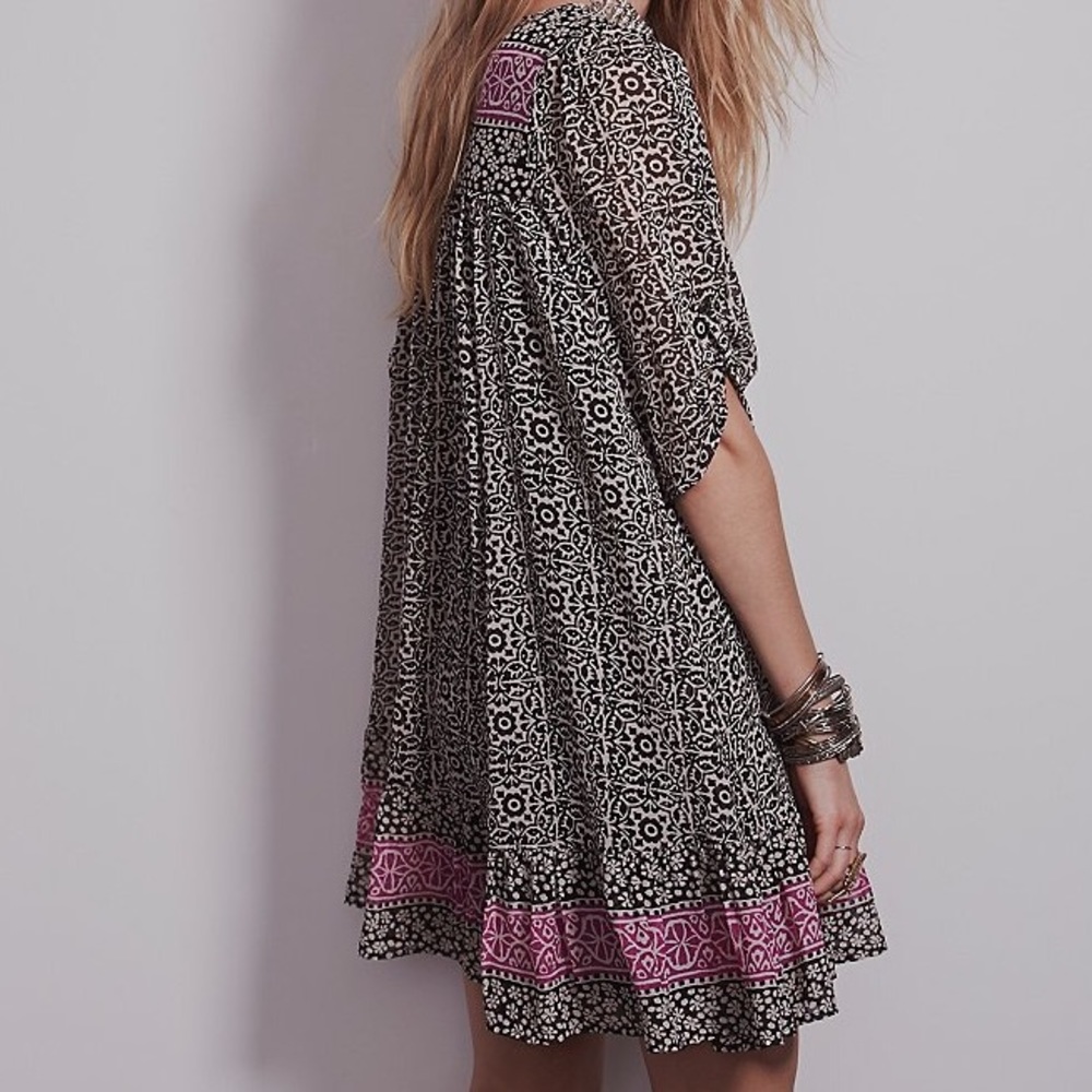 Swing DRESS Black NEW Border Print - Picture 3 of 4